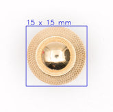 Klassieke Goudkleurige Koepelvormige Metalen Knoop - 15 mm Knopen KNP00176